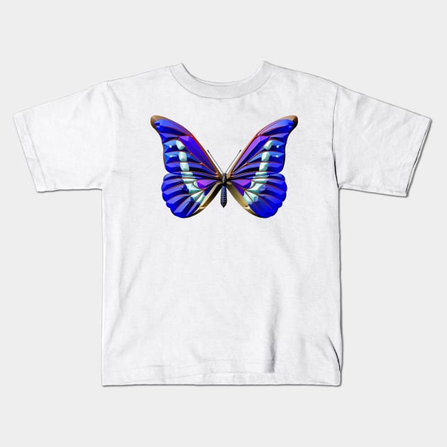 Morpho butterfly Kids T-Shirt by Elonium